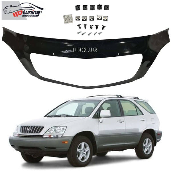 Дефлектор капоту мухобійка Lexus RX 1997-2003 з рамкою під решітку радіатора Євро Кріплення (Vip Tuning) LX02