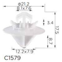 Кліпса кріплення молдингу двері PEUGEOT CITROEN FIAT MERCEDES (9408565488 85654 856548 15570) C1579