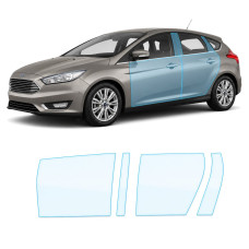 Антигравийная защитная бронепленка по лекалам для Ford Focus III facelift 2015-2018 - зоны дверей и стойки окон