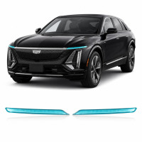Антигравийная защитная бронепленка по лекалам для Cadillac Lyriq EV 2022- оптика (фары и ПТФ)