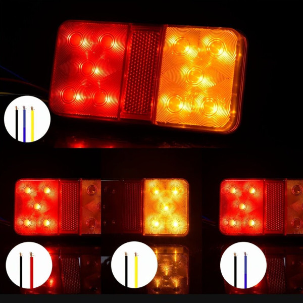 Задній ліхтар LED прямокутний 10LED 12-24V 150 х 80 х 30 мм 2 шт (BL-64910)