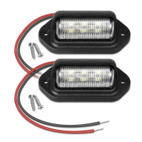 LED Підсвічування Номери універсальні Thoc Auto 12/24V 6 LED 2 шт Чорна (4382)