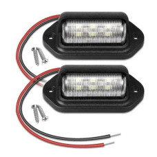LED Підсвічування Номери універсальні Thoc Auto 12/24V 6 LED 2 шт Чорна (4382)