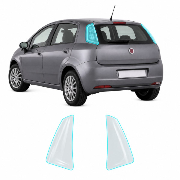 Антигравийная защитная бронепленка по лекалам для Fiat Punto (Grande Punto/Punto Evo) III 2005-2018 - задние фонари стопы
