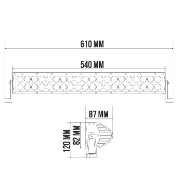 Світлодіодна Балка фара LED БЕЛАВТО / 540x82x87 mm / 120W / 3W*40 / 10-30V / Ближнє світло (BOL4003)