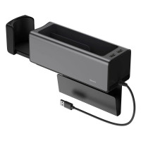 Подлокотник - Органайзер Baseus Deluxe / Подстаканник выдвижной / 2 USB / Черный (CRCWH-A01)