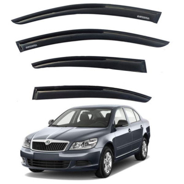 Дефлекторы окон ветровики Skoda Octavia A5 Liftback 2004-2013 Скотч 3M Voron Glass
