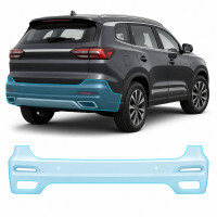 Антигравийная защитная бронепленка по лекалам для Chery Tiggo 8 I 2018-2020 - задний бампер