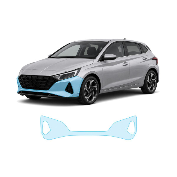 Антигравийная защитная бронепленка по лекалам для Hyundai i20 III 2020- передний бампер