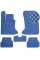Коврики в салон Экокожа для BMW 5 (E60/E61) 2003-2010 Черные-Синий 5 шт (Rombus)