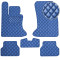 Коврики в салон Экокожа для BMW 5 (E60/E61) 2003-2010 Черные-Синий 5 шт (Rombus)