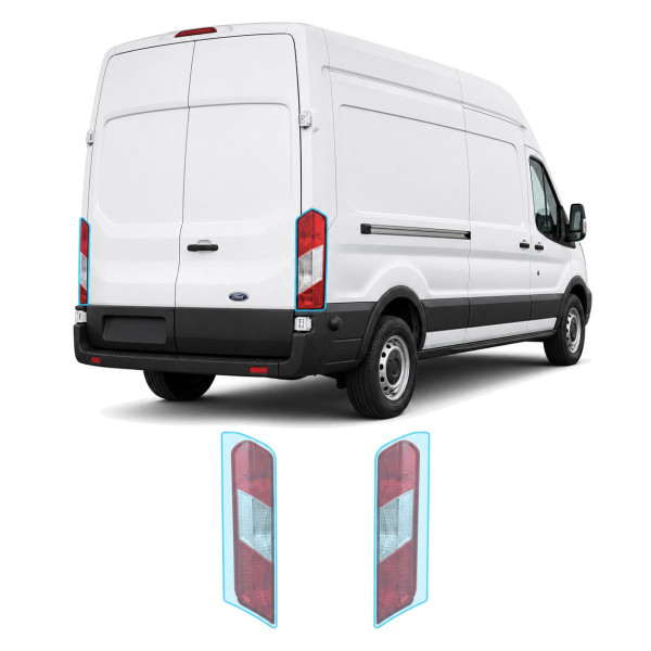 Антигравийная защитная бронепленка по лекалам для Ford Transit VII 2013- задние фонари стопы