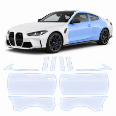 Антигравійна захисна бронеплівка за лекалами для BMW M4 G82/G83 facelift 2024- зони дверей і стійки вікон