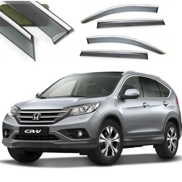 Дефлекторы окон ветровики Benke для Honda CR-V 2012-2016 Скотч 3M Хром Молдинг Из Нержавеющей Стали 3D
