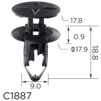 Кліпса кріплення Натискна Розпірна RENAULT NISSAN VAZ-LADA DACIA FORD (054000001R 11765) C1887