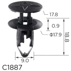 Кліпса кріплення Натискна Розпірна RENAULT NISSAN VAZ-LADA DACIA FORD (054000001R 11765) C1887