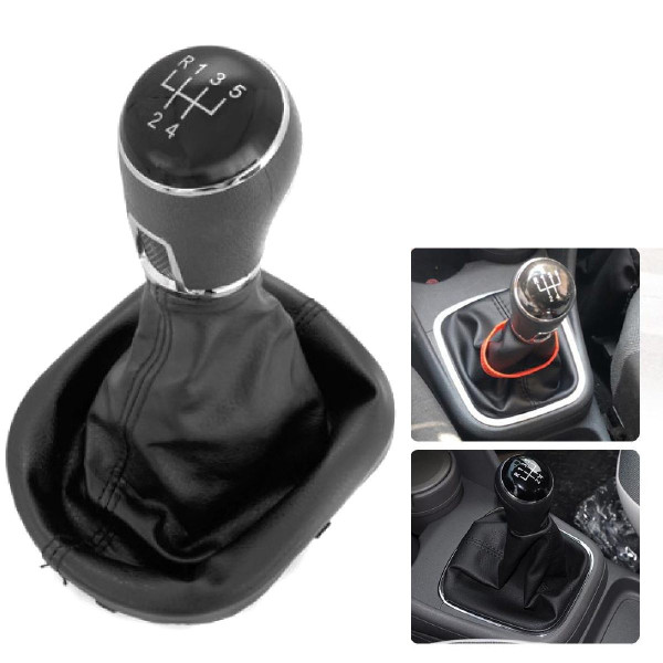 Ручка КПП с пыльником в сборе Модельная для Volkswagen Caddy MK3 / Touran MK1 2003-2015 (5 скоростей) FXVW-141