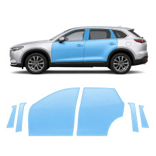 Антигравийная защитная бронепленка по лекалам для Mazda CX-9 TC 2016-2020 - зоны дверей и стойки окон