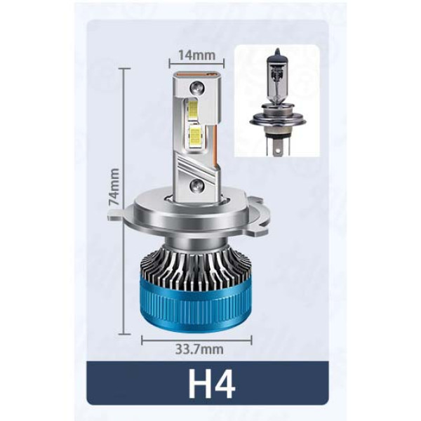 LED лампи автомобільні K10 H7 70W (11600lm 6000K EMC-Драйвер IP68 DC9-24V)