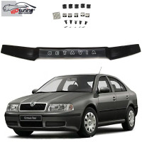 Дефлектор капоту мухобійка Skoda Octavia Tour 1998-2012 Євро Кріплення (Vip Tuning)
