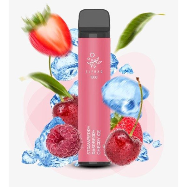 Elf Bar 1500 Сlassic POD 5% Оригінал Strawberry Raspberry Cherry Ice Полуниця Малина Вишня з льодом