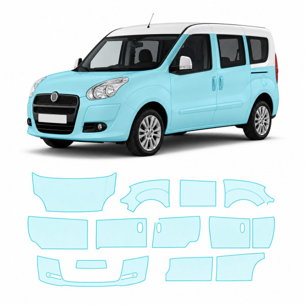 Антигравийная защитная бронепленка по лекалам для Fiat Doblo II 2010-2022 - полный кузов