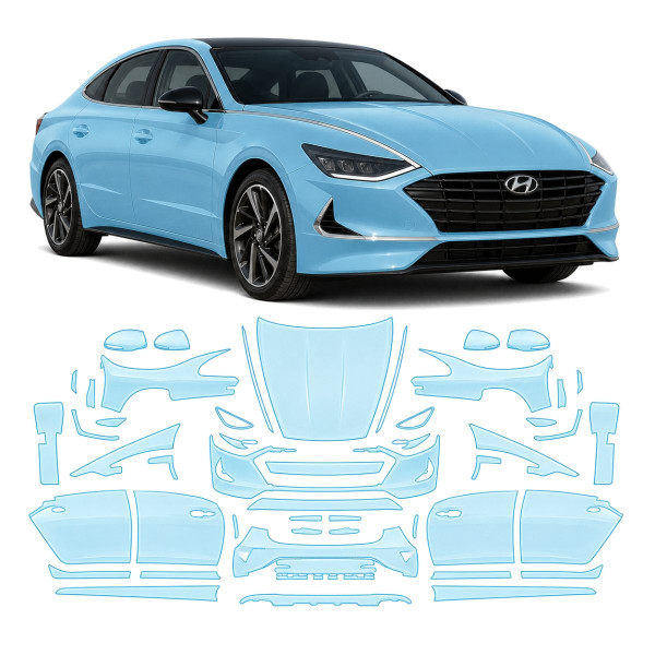 Антигравийная защитная бронепленка по лекалам для Hyundai Sonata DN8 2019-2022 - полный кузов
