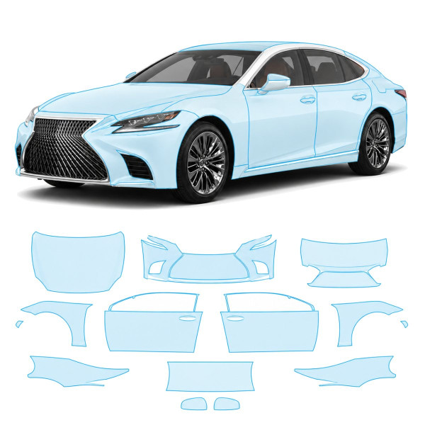 Антигравійна захисна бронеплівка за лекалами для Lexus LS XF50 2018-2020 - повний кузов