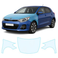 Антигравійна захисна бронеплівка за лекалами для Kia Rio UB facelift 2015-2017 - капот і передні крила