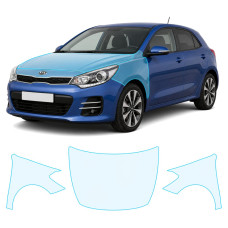 Антигравийная защитная бронепленка по лекалам для Kia Rio UB facelift 2015-2017 - капот и передние крылья