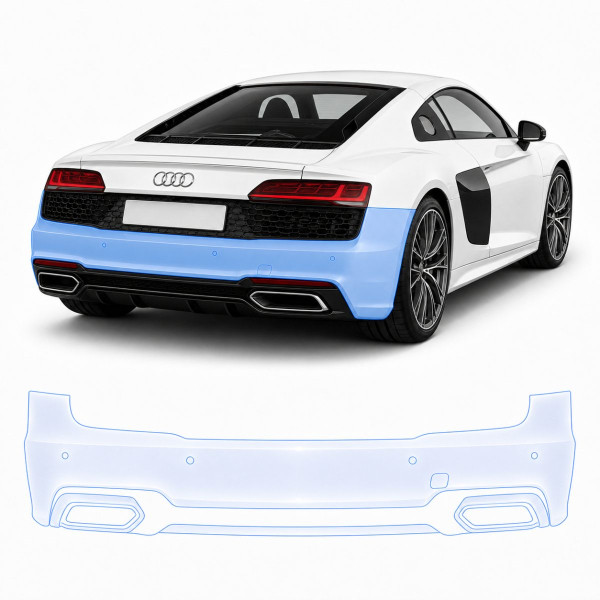 Антигравийная защитная бронепленка по лекалам для Audi R8 4S 2015-2024 - задний бампер