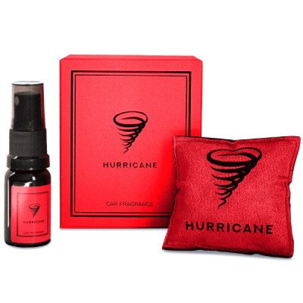 Ароматизатор автомобильный Hurricane RED Standart NEW (В комплекте Спрей 10 мл)