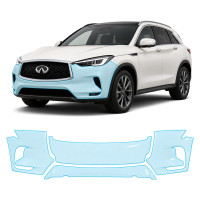 Антигравийная защитная бронепленка по лекалам для Infiniti QX50 J55 2019- передний бампер
