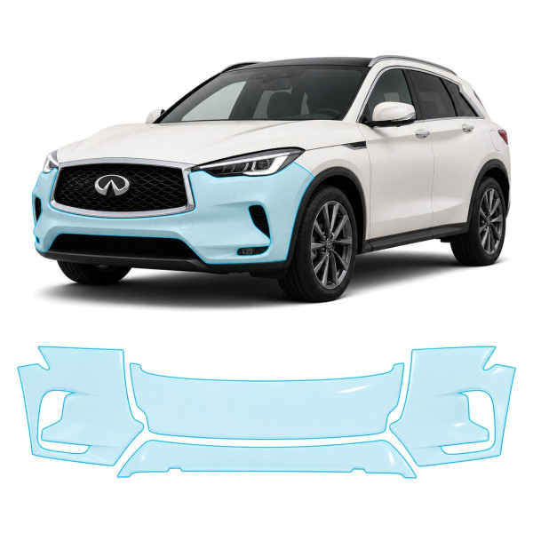 Антигравийная защитная бронепленка по лекалам для Infiniti QX50 J55 2019- передний бампер