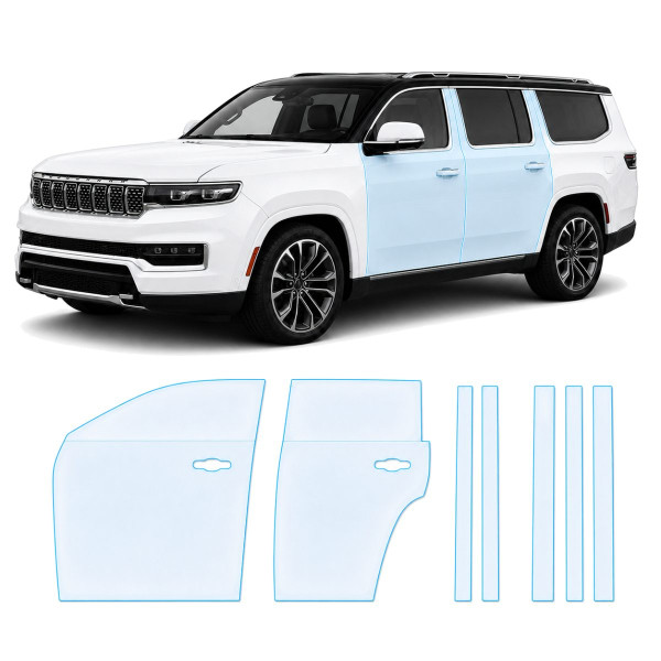 Антигравийная защитная бронепленка по лекалам для Jeep Grand Wagoneer WS 2021- зоны дверей и стойки окон