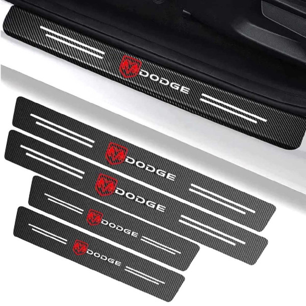 Захисна плівка накладка на пороги для Dodge Чорний Карбон 4 шт