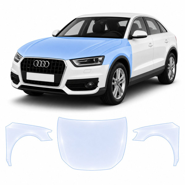 Антигравійна захисна бронеплівка за лекалами для Audi Q3 8U 2011-2018 - капот і передні крила