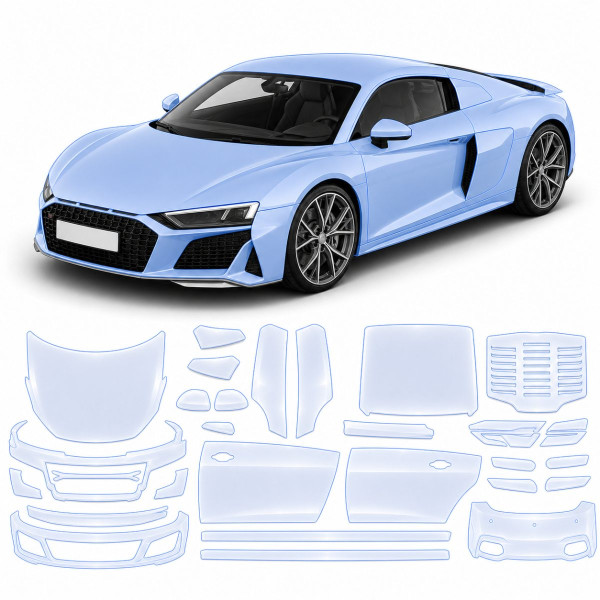 Антигравийная защитная бронепленка по лекалам для Audi R8 4S 2015-2024 - полный кузов