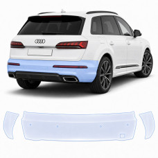 Антигравийная защитная бронепленка по лекалам для Audi Q7 4M second facelift 2024- задний бампер