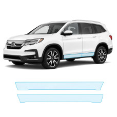 Антигравийная защитная бронепленка по лекалам для Honda Pilot III facelift 2019-2022 - нижняя зона кузова пороги