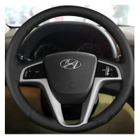 Чехол Оплетка Руля для Hyundai Accent 2008-2014 Кожа (Модельная Выкройка) №30