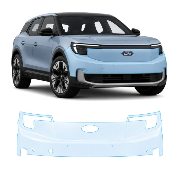 Антигравийная защитная бронепленка по лекалам для Ford Explorer (EV, Европа) I 2024- передний бампер