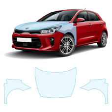 Антигравийная защитная бронепленка по лекалам для Kia Rio YB 2017-2019 - капот и передние крылья