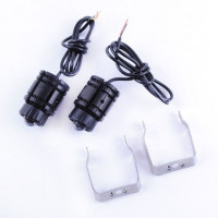 Светодиодные дополнительные LED фары D45 мм / Линза / Ближний желтый / Дальний белый / 40W / 6000K / 2 шт