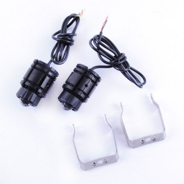 Світлодіодні додаткові LED фари D45 мм / Лінза / Ближній та Далекий білий / 40W / Радіатор / 6000K / 2 шт