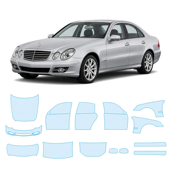 Антигравійна захисна бронеплівка за лекалами для Mercedes-Benz E-Class W211 facelift 2006-2009 - повний кузов
