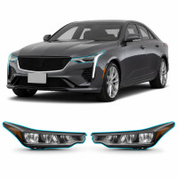 Антигравийная защитная бронепленка по лекалам для Cadillac CT4 I 2020-2025 - оптика (фары и ПТФ)