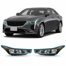 Антигравійна захисна бронеплівка за лекалами для Cadillac CT4 I 2020-2025 - оптика (фари та ПТФ)