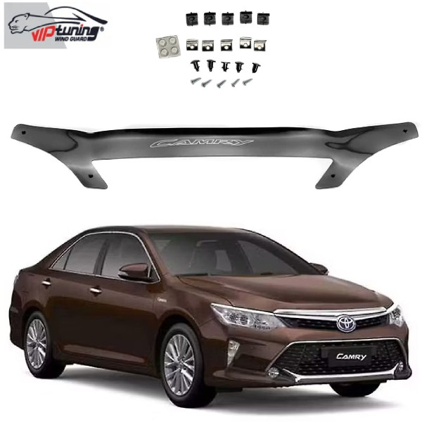 Дефлектор капоту мухобійка Toyota Camry 2015- рестайлінг Євро Кріплення (Vip Tuning) TYA65