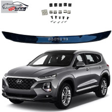 Дефлектор капоту мухобійка для Hyundai Santa Fe 2018- Євро S Кріплення (Vip Tuning) HYD60S